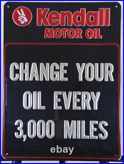 Kendall Motor Oil Service Reminder Embossed Sign