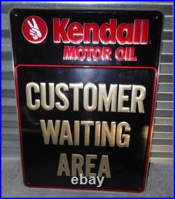 Kendall Motor Oil Sign Embossed 24 Gas Station Motor Oil Customer Waiting Area