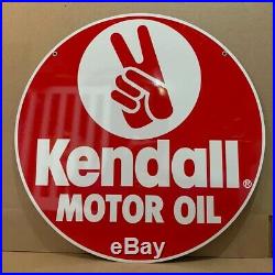 Kendall Motor Oil Sign Gas Station Garage Wall Decor Double Sided Tools NOS