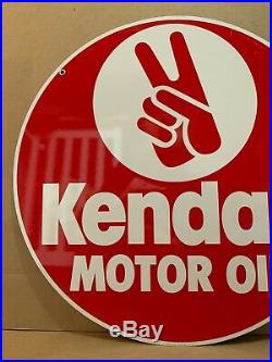 Kendall Motor Oil Sign Gas Station Garage Wall Decor Double Sided Tools NOS