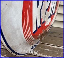 LARGE 28 Double-Sided RPM MOTOR OIL Metal ENAMEL SIGN-Original-Rough-Chevron LARGE 28 Double-Sided RPM MOTOR OIL Metal ENAMEL SIGN-Original-Rough-Chevron