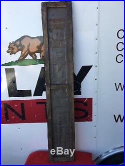Large PENNZOIL MOTOR OIL Tin SIGN on Wood Frame ORIGINAL 58 X 10