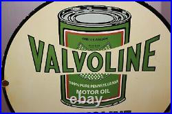 Large Valvoline Motor Oil Gas Station Chevrolet Ford 30 Metal Porcelain Sign