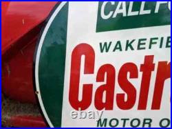 Large Vintage Double-sided Castrol Motor Oil Porcelain Gas Station Sign 24