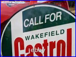 Large Vintage Double-sided Castrol Motor Oil Porcelain Gas Station Sign 24