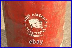 Large Vintage Kendall Motor Oil Trash Can 27 Metal Can Barrel Drum Sign
