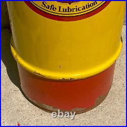 Large Vintage PENNZOIL Motor Oil 27 Metal Barrel Drum Trash Can Sign