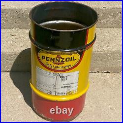 Large Vintage PENNZOIL Motor Oil 27 Metal Barrel Drum Trash Can Sign