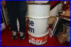 Large Vintage Union 76 Lube System Motor Oil Trash Can 27 Metal Can Sign