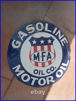 M. F. A Motor Oil Porcelain Enamel Sign Size 30 Inches