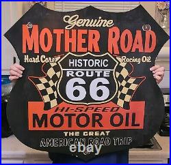 MOTHER ROAD MOTOR OIL Porcelain Enamel Advertising Sign 30 inches