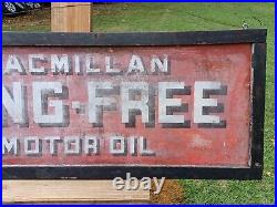 MacMillan Ring Free Motor Oil Galvanized Steel Wood Framed Sign