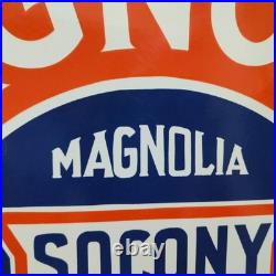 Magnolia Gasoline Motor Oil Porcelain Enamel Sign 30 X 30 Inches 1 sides