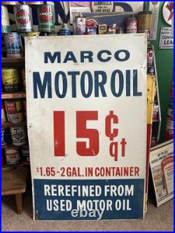 Martin Motor Oil MARCO Metal Sign Original SST Gas Station Chicago Antique Old