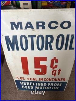 Martin Motor Oil MARCO Metal Sign Original SST Gas Station Chicago Antique Old