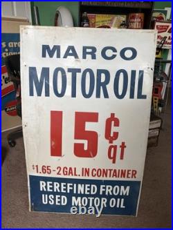 Martin Motor Oil MARCO Metal Sign Original SST Gas Station Chicago Antique Old