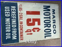 Martin Motor Oil MARCO Metal Sign Original SST Gas Station Chicago Antique Old