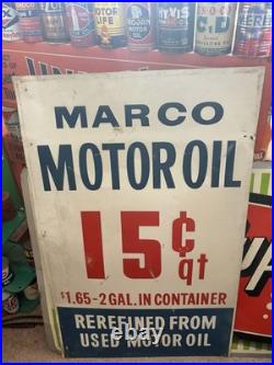 Martin Motor Oil MARCO Metal Sign Original SST Gas Station Chicago Antique Old