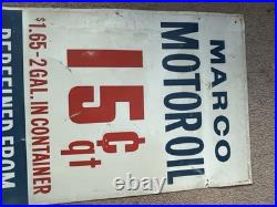 Martin Motor Oil MARCO Metal Sign Original SST Gas Station Chicago Antique Old