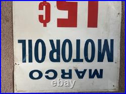 Martin Motor Oil MARCO Metal Sign Original SST Gas Station Chicago Antique Old