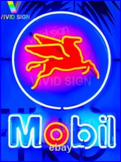 Mobil Gas Motor Oil Pegasus Fuel 20x16 Neon Sign Lamp Light HD Vivid Printing