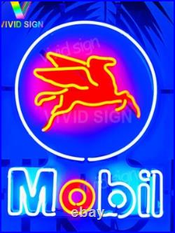 Mobil Gas Motor Oil Pegasus Fuel 20x16 Neon Sign Lamp Light HD Vivid Printing