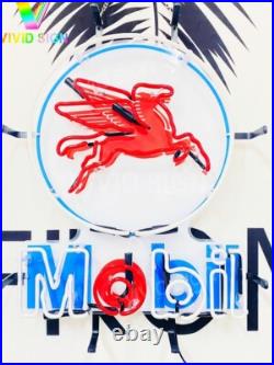 Mobil Gas Motor Oil Pegasus Fuel 20x16 Neon Sign Lamp Light HD Vivid Printing