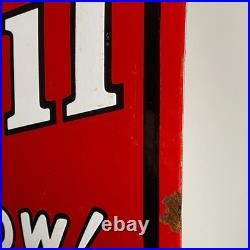 Mobiloil Enamel Sign 65x40cm (25.6x15.7) Garage Motor Oil Advertising Decor