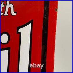 Mobiloil Enamel Sign 65x40cm (25.6x15.7) Garage Motor Oil Advertising Decor