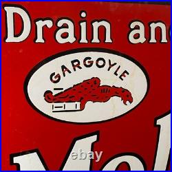 Mobiloil Enamel Sign 65x40cm (25.6x15.7) Garage Motor Oil Advertising Decor