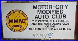 Motor City Modified Auto Club Detroit Michigan Double Sided Huge Sign with story
