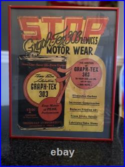 Motor Oil Additive Framed Card-stock Advertising Sign Motor Oil Additive Framed Card-stock Advertising Sign