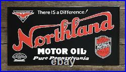NORTHLAND Motor Oil Advertising Metal Sign, MINT Condition, 15.5 x 29.5