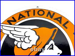 National Benzole Mixture Vintage Porcelain Sign Motor Oil Mercury Emblem