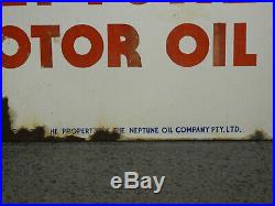 Neptune Enamel Sign Motor Oil Rack 100% Original Genuine Vintage Sign