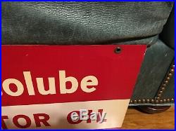 Nice 1947 Essolube Motor Oil Advertising Sign Gas And Oil Esso Double Sided