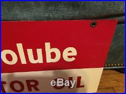 Nice 1947 Essolube Motor Oil Advertising Sign Gas And Oil Esso Double Sided