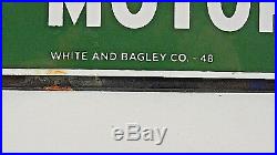 OILZUM Motor Oil Porcelain Sign White and Bagley 48