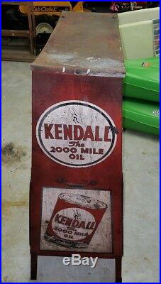 ORIGINAL Vintage KENDALL MOTOR OIL Display Rack withused Oil Reservoir & Drain