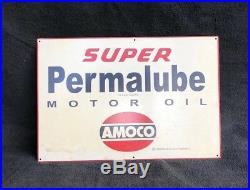 Old Amoco Super Permalube Motor Oil Sign