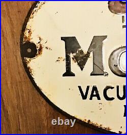 Old Motor Oil Advertising Enamel Sign Mobiloil Gargoyle Vacuum Oil Company