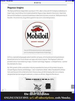 Old Motor Oil Advertising Enamel Sign Mobiloil Gargoyle Vacuum Oil Company
