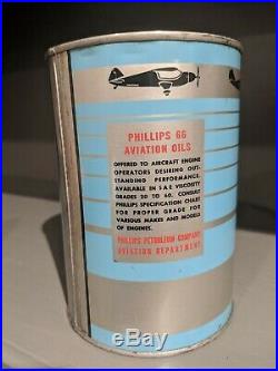 Old & Original Phillips 66 Aviation Motor Oil Quart Can Oklahoma