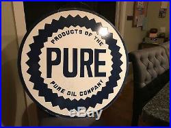 Old Pure Motor Oil Double Sided Porcelain Sign