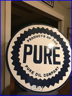 Old Pure Motor Oil Double Sided Porcelain Sign