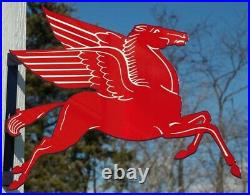 Old Style Mobil Oil Pegasus Horse Die-cut Motor Oil And Gas Station Flange Sign