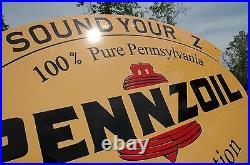 Old Style Pennzoil Sound Your Z Motor Oil Single Sided Sign Made In USA