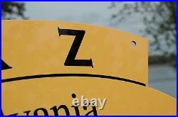 Old Style Pennzoil Sound Your Z Motor Oil Single Sided Sign Made In USA