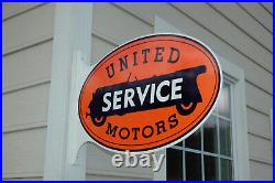 Old Style United Service Motor Oil & Gas Vintage Type Steel Sign USA Made