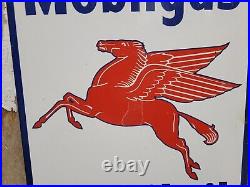 Old Vintage Mobil Porcelain Sign Gas Station Motor Oil Service Garage Pegasus